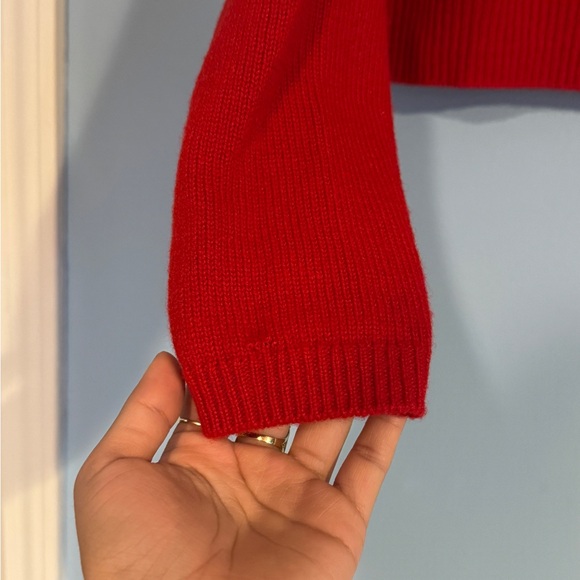 Reformation Clara Cashmere Crew Cardigan Cherry Small - Picture 6 of 8